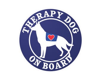 Therapy Dog On Board sticker | German Shepherd Vinyl Decal
