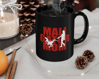 Funny Maligator Mom Mug, Belgian Malinois Dinosaur Coffee Cup