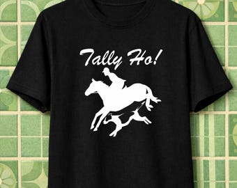Tally Ho! Foxhunting Horse T-Shirt | Equestrian Hound Hunt Design