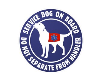 Service Dog On Board Sticker, Do Not Separate From Handler | Labrador Retriever Vinyl Decal