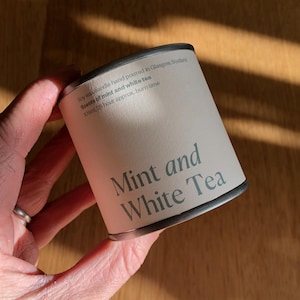 Mint and White Tea soy wax candle tin