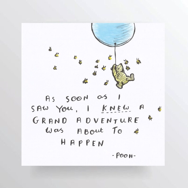 Pooh Bear cute quote hand written hand drawn winnie the | Etsy