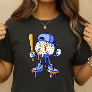 Baseball Drip PNG: Ice Cream Theme, Boys T-Shirt Design (Digital Download)