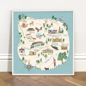 Impresión de mapa de Stamford / Arte mural con ilustración de Stamford / Impresión de mapa