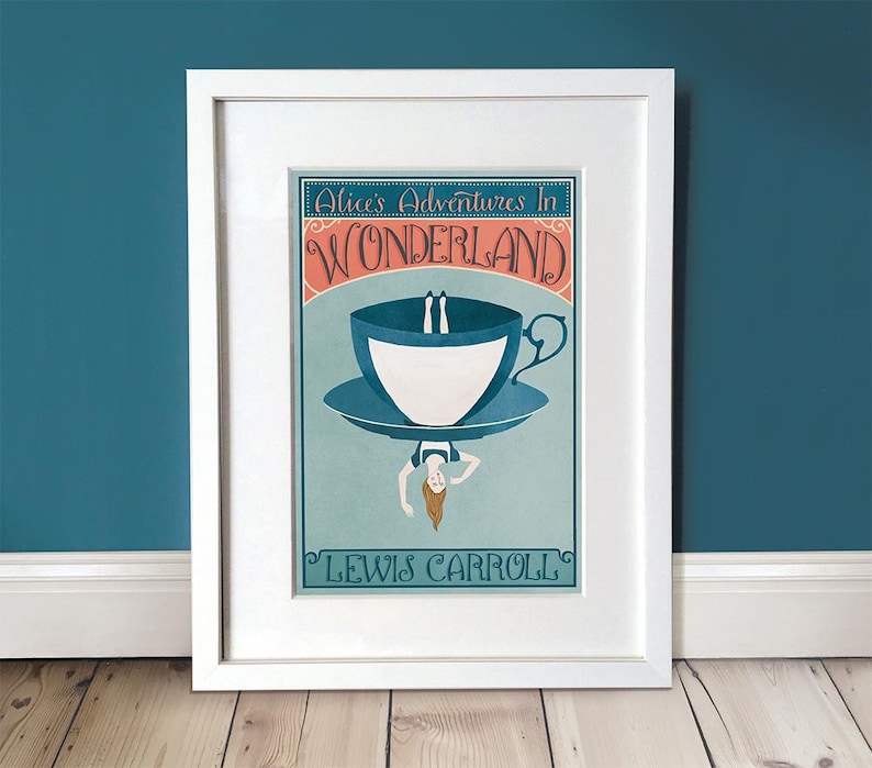 Alice In Wonderland Wall Art / Alice In Wonderland Print / A3 Art Print / Gift Idea / Wall Art / Wall Décor / Literary Gift / Home Decor image 1