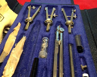 Vintage Drafting Tools Set Vintage German Made