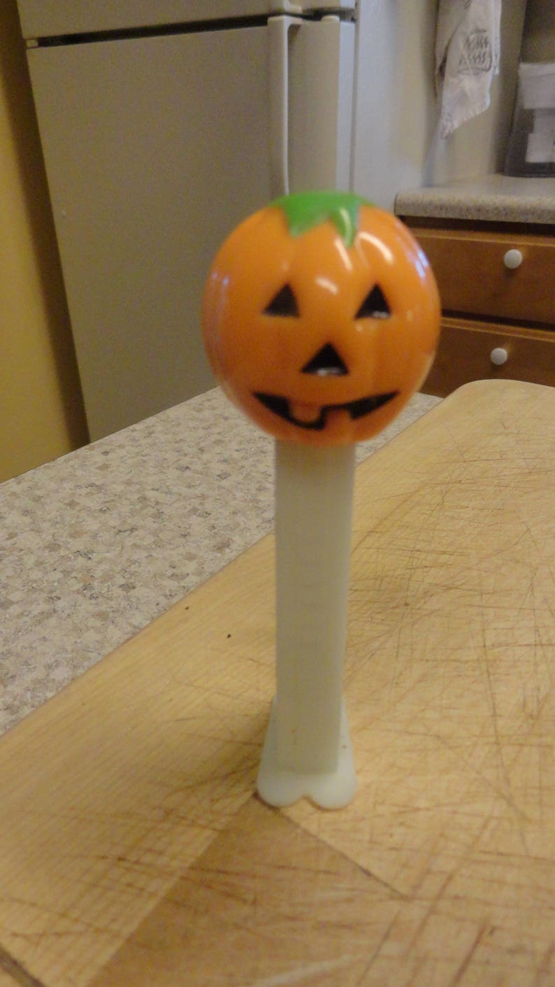 Vintage PEZ Pumpkin Halloween Glows in the Dar Dispenser Etsy