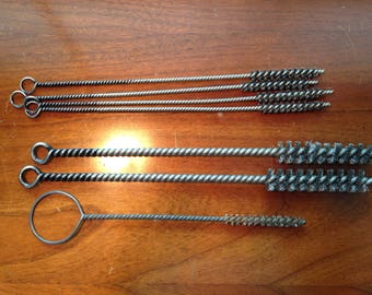 Vintage utility cleaning brushes all mental lot of seven