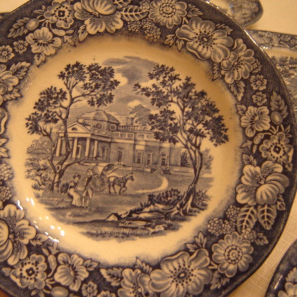 RESERVED for HONGMAI Liberty Blue 11 Bread Plates and 6 Dinner Plates
