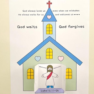 God waits, God forgives craft, God loves craft, God welcomes, Luke 15:11-32, Parable of Prodigal son craft, Sunday School Craft, Jesus