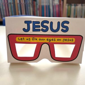Jesus Brille, Schauen wir uns die Jesus Brille, Brille, Bibel Kinder Handwerk, Sonntagsschule Handwerk, Lassen Sie uns unsere Augen auf Jesus fixieren, VBS Craft
