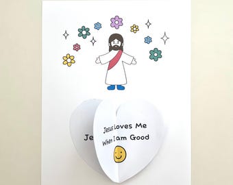 Jesus Loves Me Heart Craft: Printable Activity