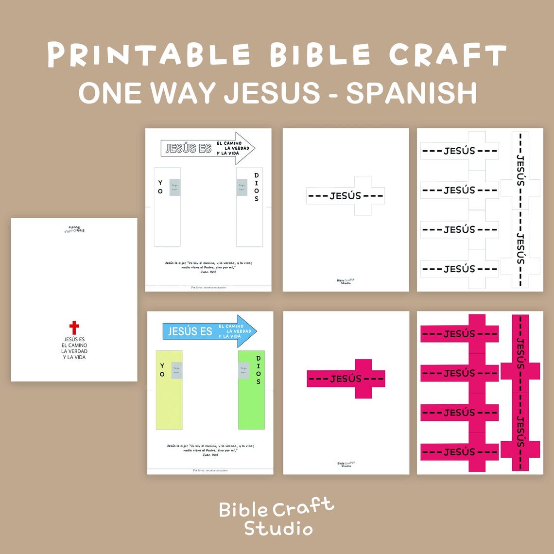 Jesus Bible Craft for Kids: One Way Cross Activity (PDF Pattern) - Etsy