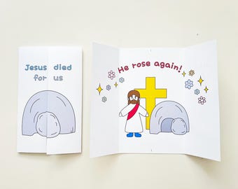 Easter Activity | Jesus Died Rose Again Craft | Printable Sunday School