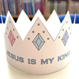 Druckbare Papierkrone, Jesus ist meine König Papierkrone, Sonntagsschule Handwerk, VBS, Bibel Handwerk, Awana Handwerk