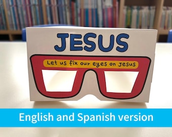 Jesus Goggles Craft: Bible Kids Sunday School Activity (PDF Pattern