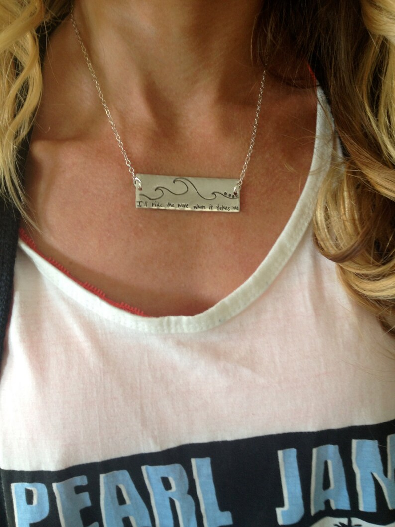 My Favorite Lyrics Silver Necklace Design Your Own or Choose Etsy