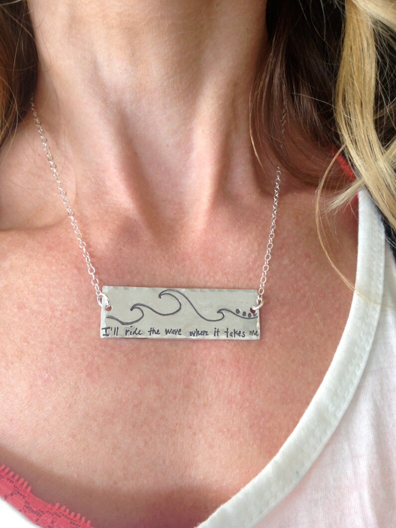 Favorite Lyrics Silver Necklace Fine Silver and Sterling Etsy