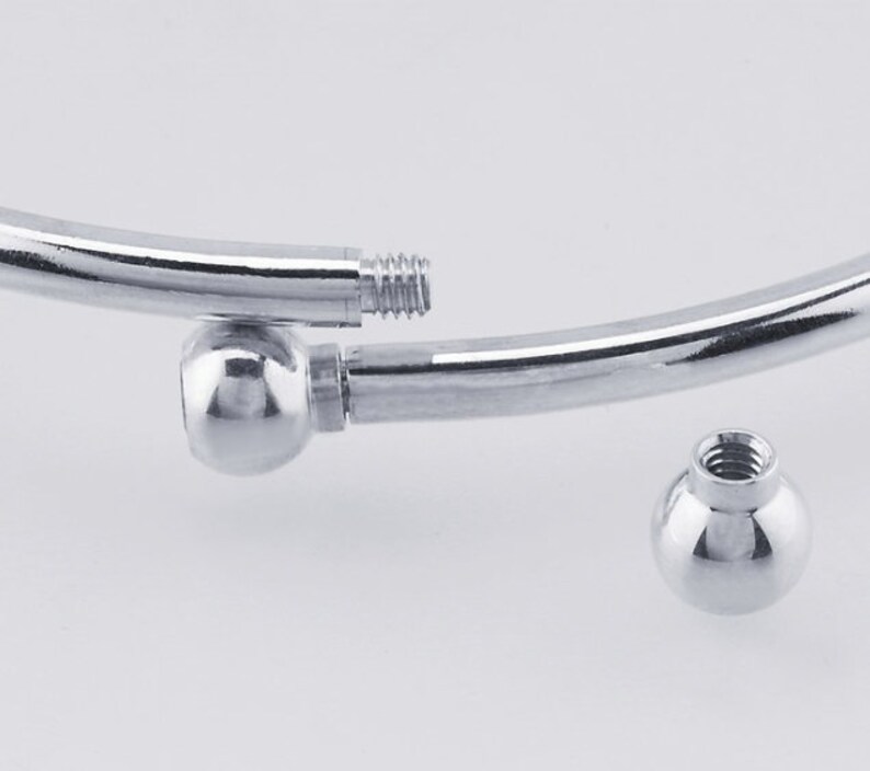 Sterling Silver Cuff Bracelet with Removable Threaded Ball Etsy
