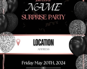 Sjabloon verrassing verjaardagsuitnodiging | Bewerkbaar en direct downloaden