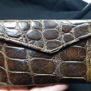 Vintage marrón cuero envolve cartera de hombres o mujeres unisex antiguo a principios de 1900 Edwardian original