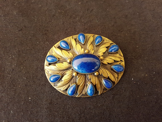 Lapis lazuli brooch deals