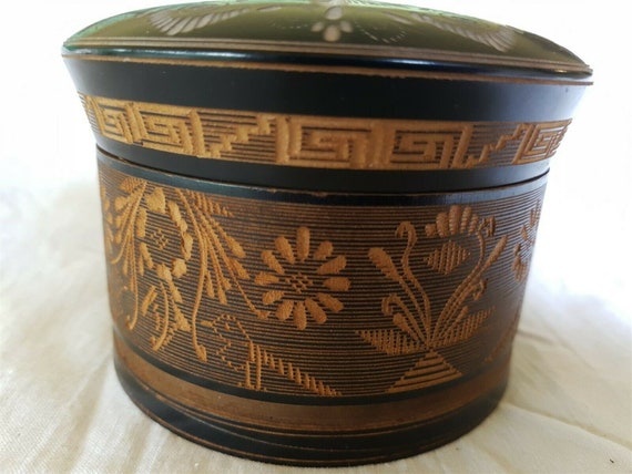 Antique Trinket or Jewelry Box or Powder Jar Scan… - image 9