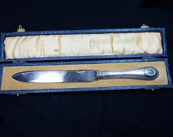Antique Masonic Silver Plated Bread Knife: Peckham Lodge, Original Box