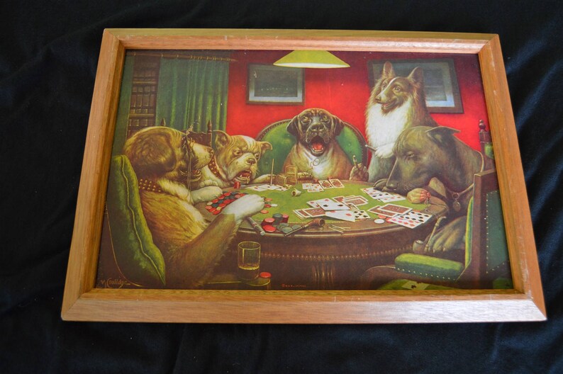Vintage Dogs Playing Poker At Table Number 5 Print A Bold