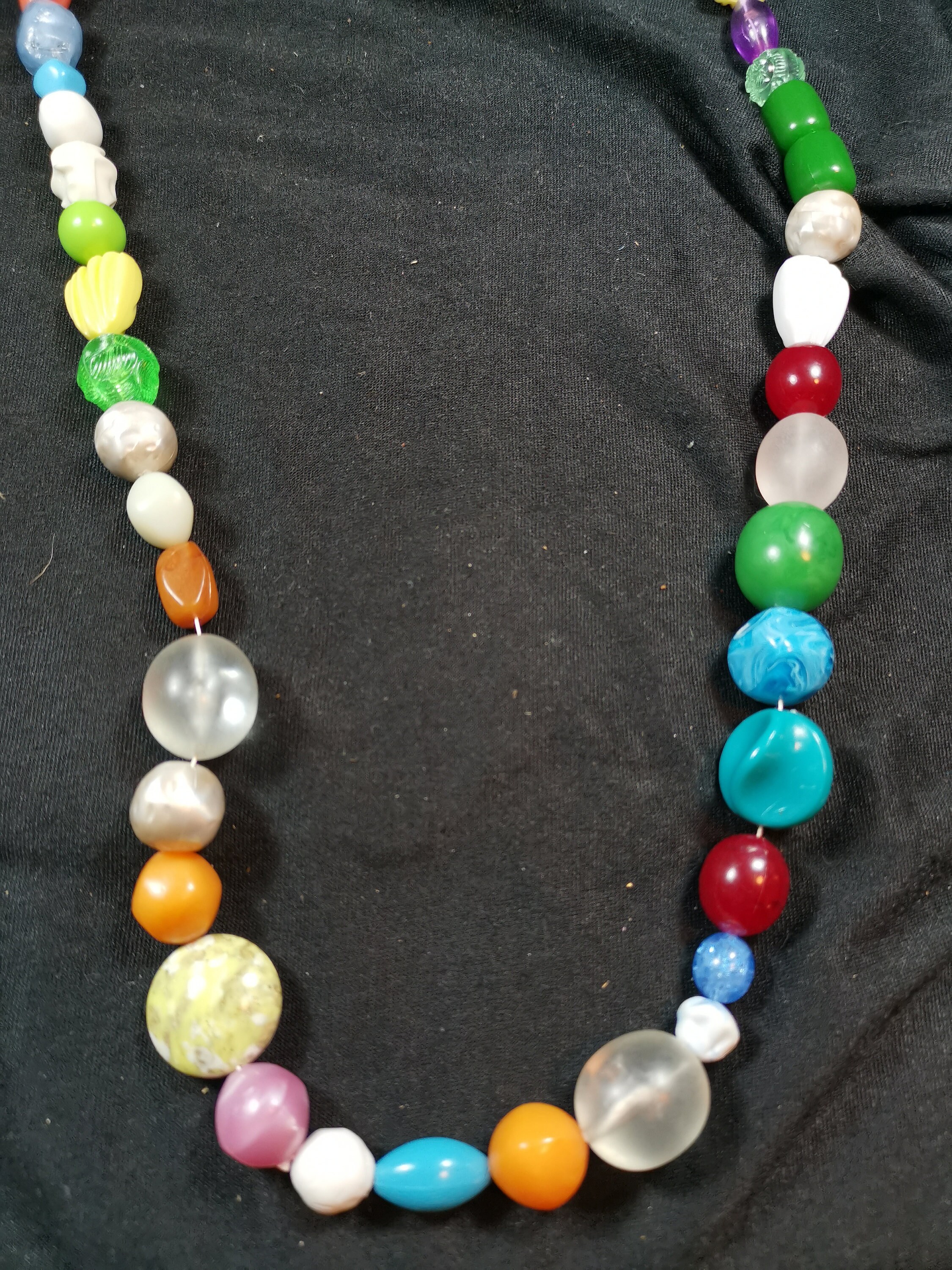 Vintage Plastic Bead Necklace Beaded 1960's Original
