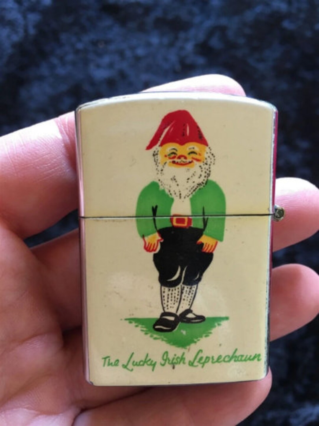 Vintage Irish Leprechaun Gnome Pocket Cigarette Lighter Muckish