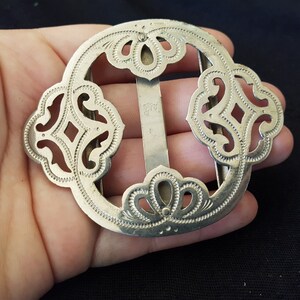 Antique Victorian Belt Buckle Silver Metal 1800&#39;s Original