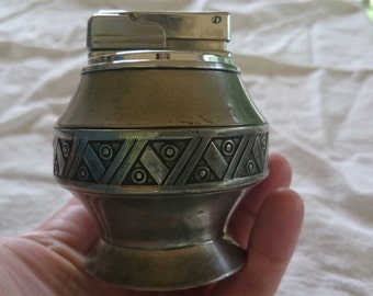 Vintage Hagness Norway Pewter Cigarette Table Lighter Mid Century Modernist 1960's Norwegian