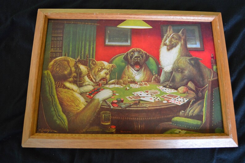 Vintage Dogs Playing Poker At Table Number 5 Print A Bold | Etsy