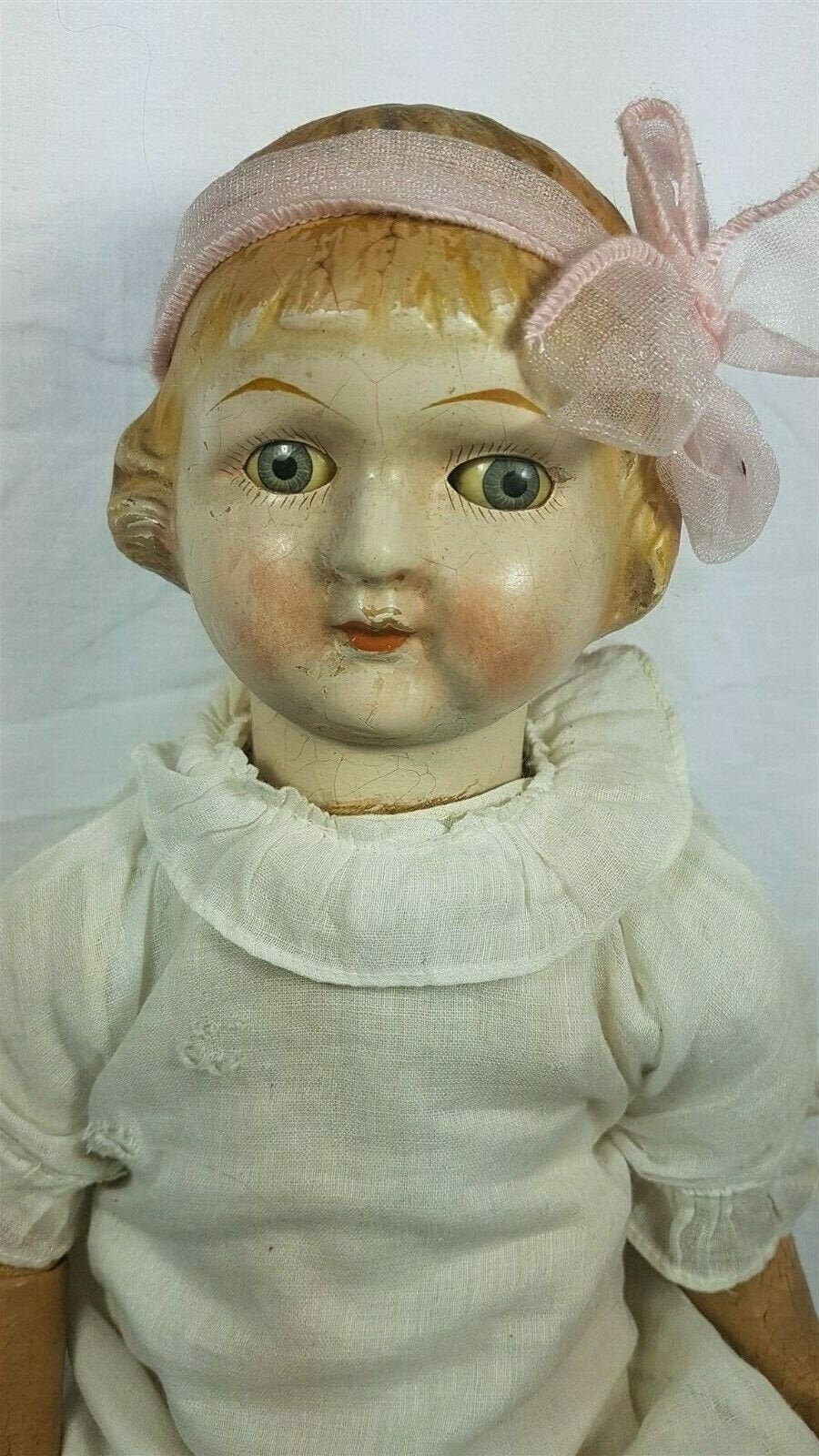 Composicion antigua y muneca de tela Vidrio ponderado Sleep Eyes Rubio Cabello azul Ojos Botas Zapatos de finales de 1800 Principios de 1900 Relleno de paja Vintage Etsy Mexico