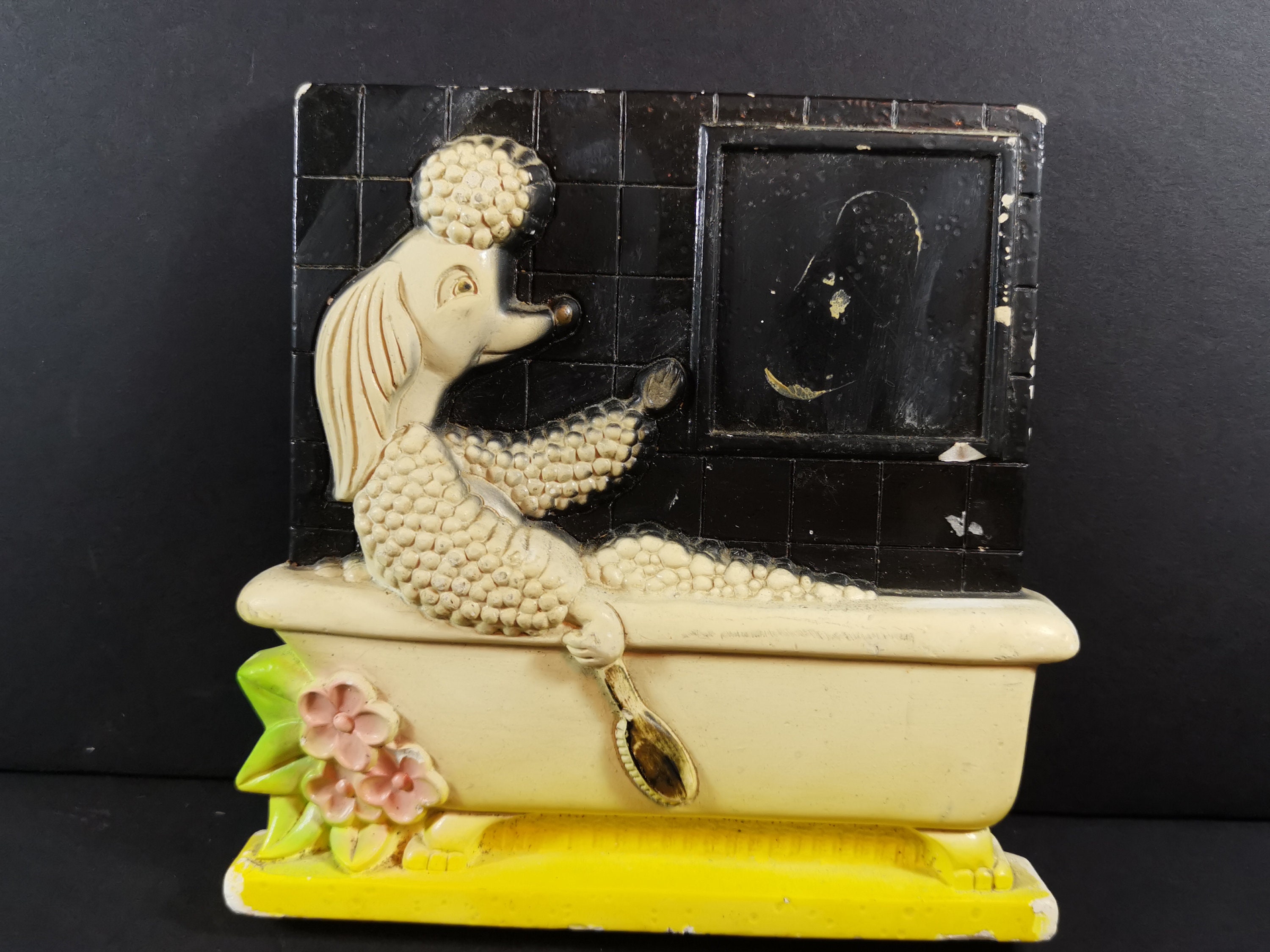 Vintage Poodle Dog Chalkware Wall Plaque: 1950s Kitsch Art - Etsy