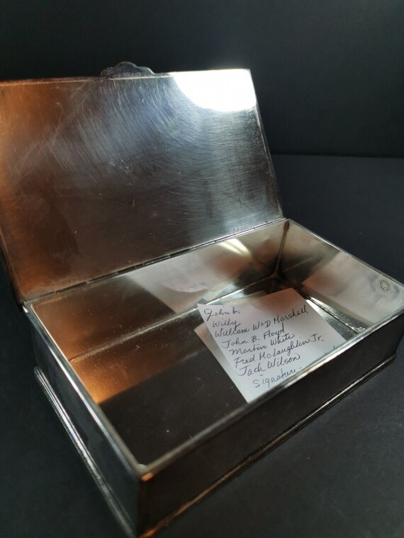 Antique WWI Silver Plated Jewelry Box with Signatures… - Gem