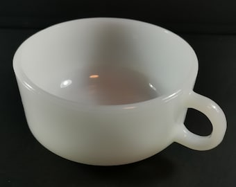 Vintage Glasbake White Milk Glass Soup Bowl Mug Mid Century Modernist