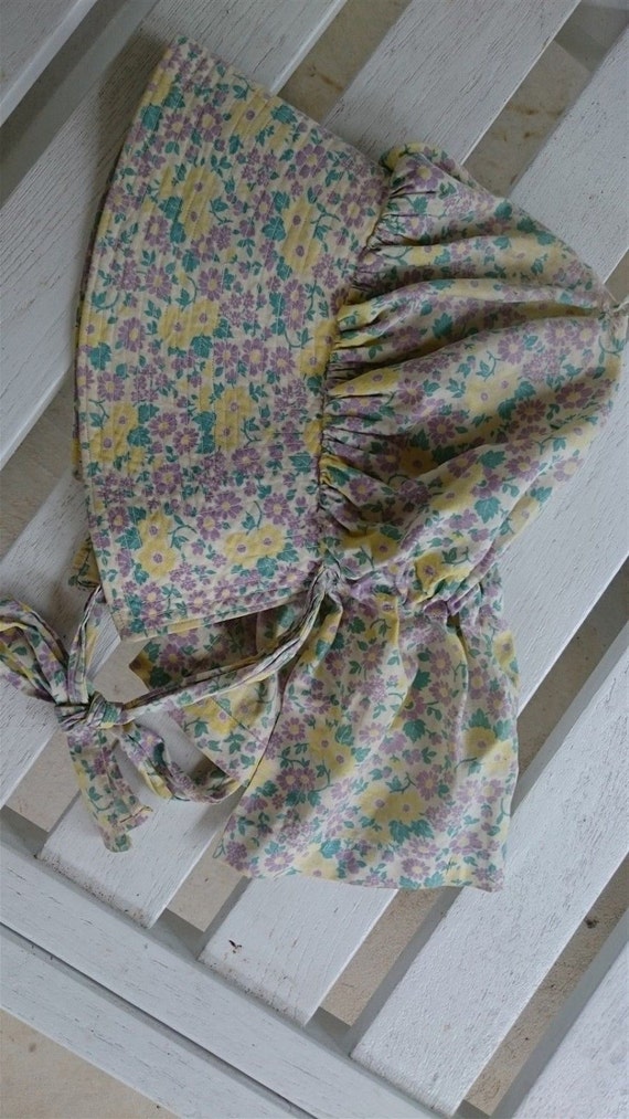Antique Feed Sack Cloth Women's Bonnet Hat Early 1