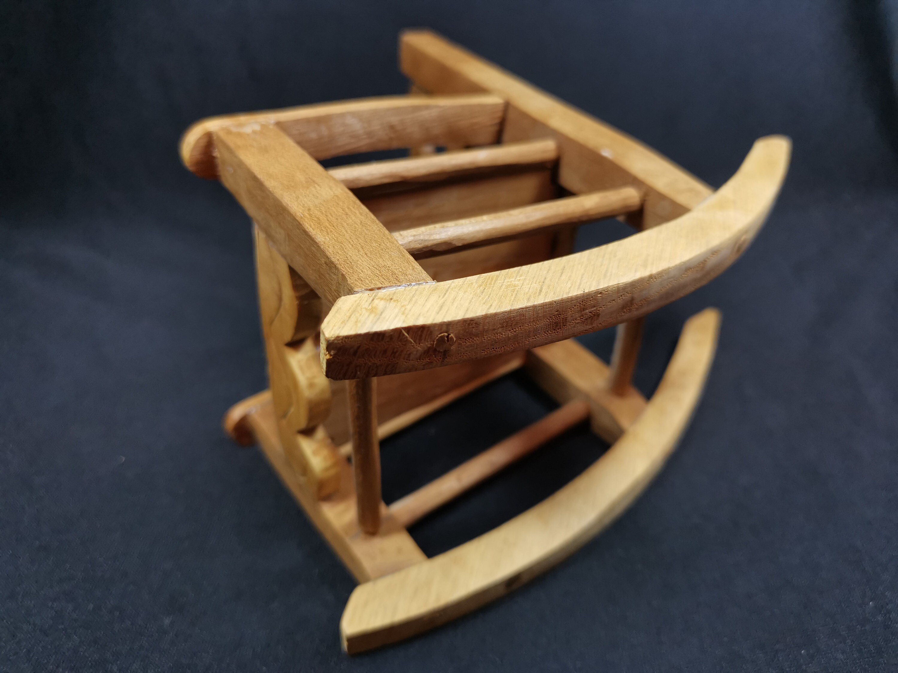 1:12 - 1" Scale Dollhouse Miniature Red Wood Rocking Chair - Nursery Miniatures - Dollhouse Miniatures - Doll Supplies - Craft Supplies - Factory Direct Craft