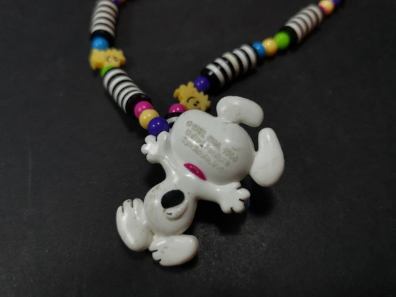 Vintage Snoopy and Woodstock Beaded Necklace 1966… - image 9