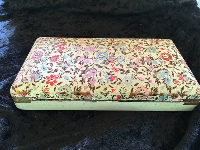 Vintage Floral Brocade Jewelry Box 1960's 1970's Etsy