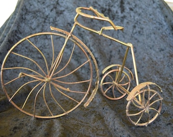 Vintage Enesco Metal Miniature Bicycle Bike 1975 Doll or Teddy Bear Display Metal Wire and Wood