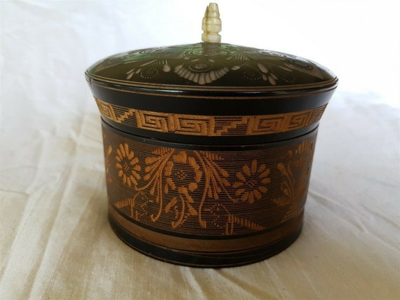 Antique Trinket or Jewelry Box or Powder Jar Scan… - image 4