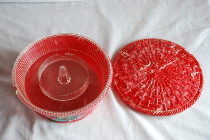 Vintage Red Plastic Hommer MFG. Co. Newark Sewing Basket Box Etsy
