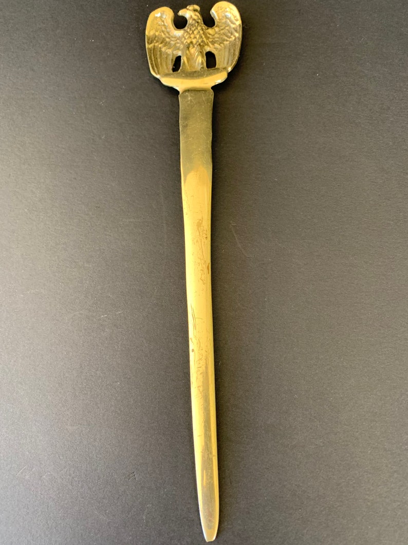 Vintage Eagle Bird Letter Opener Solid Brass Metal Novelty Etsy