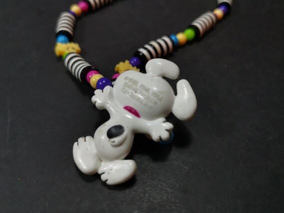 Vintage Snoopy and Woodstock Beaded Necklace 1966… - image 8