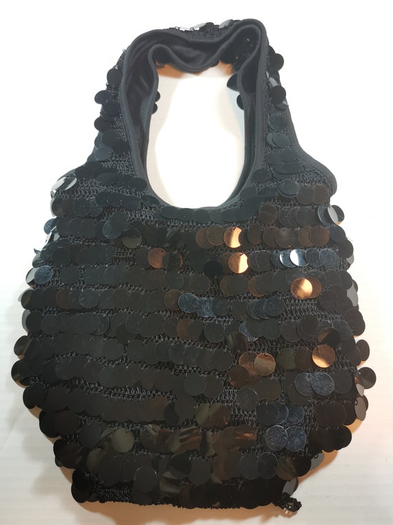 Vintage Black Sequins Shoulder Bag Purse