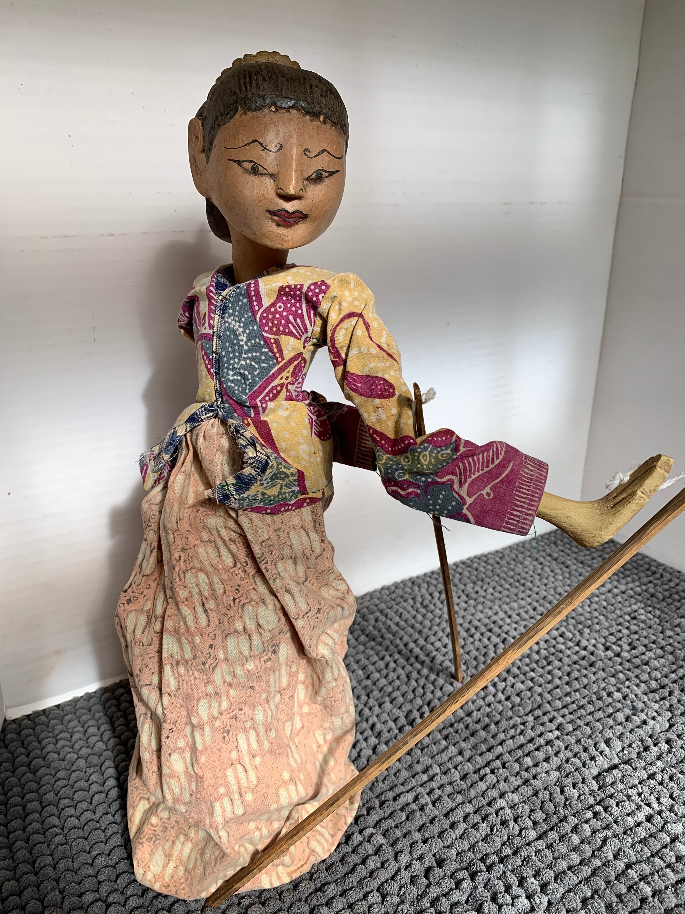 Vintage Wayang Golek Indonesian Puppet Doll Wood Etsy