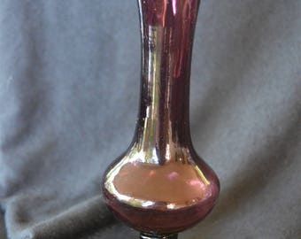 Vintage Purple Amethyst Glass Flower Vase - Etsy